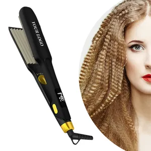 2022 New Design Hair Crimpers Iron Volume Titanium Heat Up Quickly Temperature Adjustable Electric Hair Crimper