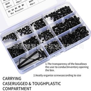 Black Carbon Steel Recessed Hex <b>Socket</b> Set Screws 400pcs DIN916 Level 12.9 For DIY Repair - Product Image 3