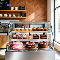 Vitrine réfrigérée haut de gamme en acier inoxydable pour charcuteries et pâtisseries, idéale pour cafés et supermarchés