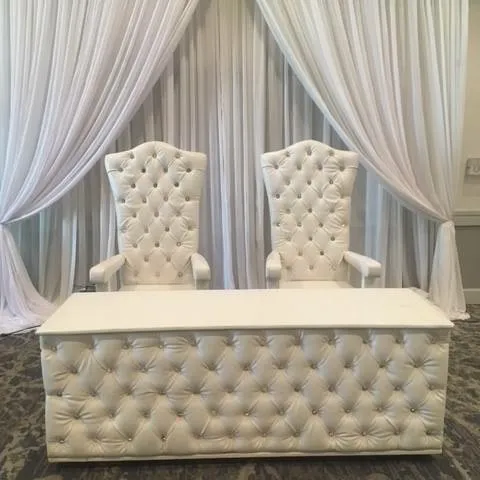 Wedding White Loveseat High Back Bride and Groom Chair