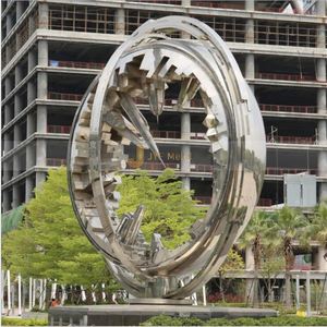 Escultura de Jardín de Acero Inoxidable, Impermeable, Duradera, para Exteriores, Estilo Art Deco, Montaje en Suelo - Product Image 6