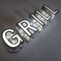 Lettres en acier inoxydable avec éclairage latéral LED, enseignes en relief 3D, signalétique extérieure illuminée pour magasins, logo LED personnalisé