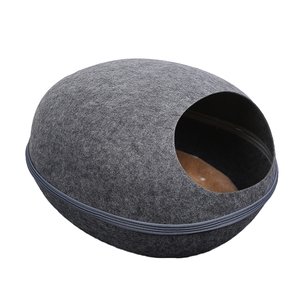 Donut-Katzenbett Umweltfreundlicher Filz-Haustier-Tunnel Zweifach Nutzbar für Indoor-Training & Interaktives Sportspielzeug mit Solidem Muster für Kätzchen - Product Image 3