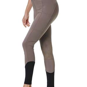 Pantalon d'équitation pour femme avec empiècements en silicone aux genoux, taille haute et poches, idéal pour le saut d'obstacles et le dressage - Product Image 3