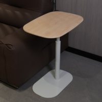 Bureau moderne minimaliste ADA Furniture, elliptique, à levage pneumatique, rotatif à 360°, réglable en hauteur, en MDF, pour ordinateur portable