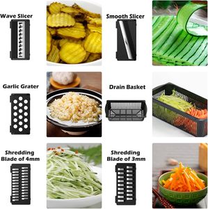 <span class=keywords><strong>Kit</strong></span> de râpe et de hachoir manuel multifonctionnel 16 en 1 en acier inoxydable et plastique pour la découpe des légumes <span class=keywords><strong>OME</strong></span> - Product Image 2
