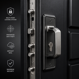 Porte coulissante en <span class=keywords><strong>aluminium</strong></span> robuste résistante aux ouragans avec certification AAMA pour projets de villas de luxe en bord de mer - Product Image 5