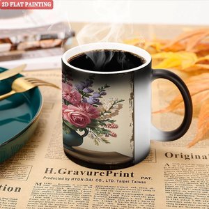 Mug en céramique 11oz noir givré, impression photo sensible à la chaleur, tasse cadeau - Product Image 5