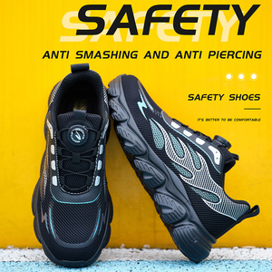 Rotating Button Flying Knit Upper Composite Steel Toe Safety Protection <b>Shoes</b> <b>Work</b> Sneaker Non-Slip Anti-Smashing <b>Men</b> Sports - Product Image 1