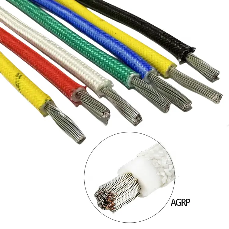 Kabel silikon serat kaca kepang 1.5mm 2.5mm 4mm 6mm 10mm, kabel silikon tahan panas, kawat serat kaca untuk oven