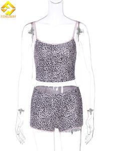 여름 옷 여름 옷 표범 상의와 반바지 세트 여성 2 개 의상 세트 - Product Image 2