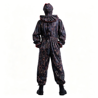 Vintage Gruseliger Clown-Kostüm - Schwarz-Rotes Horror-Outfit für Halloween-Party
