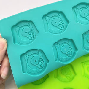 BHD-20 cavidades reutilizables en forma de cerdo 3D, sin BPA, moldes de silicona para Chocolate, caramelo, <span class=keywords><strong>Fondant</strong></span> - Product Image 2