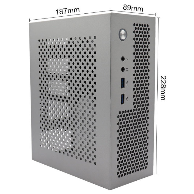 Portable Horizontal Mini-ITX Computer Case, Steel Structure Compact Mini Desktop PC Chassis