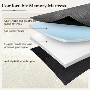 Gấp sàn Nệm chỉnh hình tri-gấp có thể gập lại đơn Sofa giường Kích thước bộ nhớ bọt ba lần mỏng nệm cho cắm trại - Product Image 3