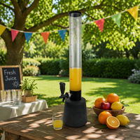 Fontaine à bière LED 3L avec tube à glace, distributeur de bière lumineux en plastique, personnalisable avec logo