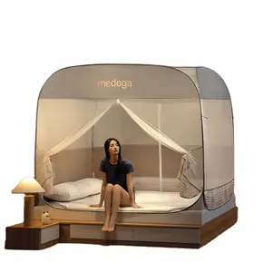 Rede mosquiteira moderna de instalação gratuita, rede dobrável para quarto, cama de bebê com dossel para berço e cama