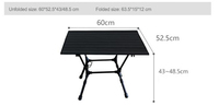 Table de camping pliante carrée en aluminium, pliable et portable pour l'extérieur, avec logo personnalisé, réglable en hauteur
