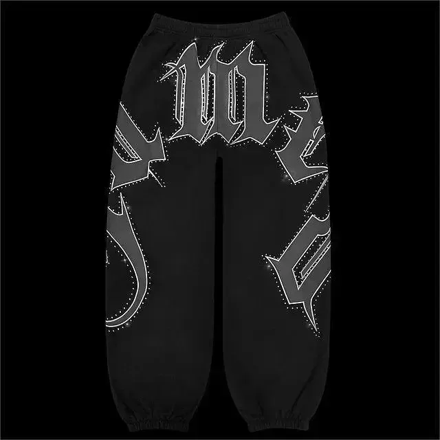 Custom logo blank sweatpants and hoodie set men high quality y2k puff printing oversized zip up hoodie men streetwear