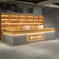 Comptoir de réception en forme de L moderne haut de gamme pour café, hôtel, maison d'hôtes, bar, restaurant, comptoir de bar, style industriel