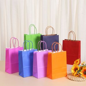 Sacs à emporter en papier kraft brun avec poignées plates, emballage alimentaire écologique et durable pour la restauration en gros - Product Image 1
