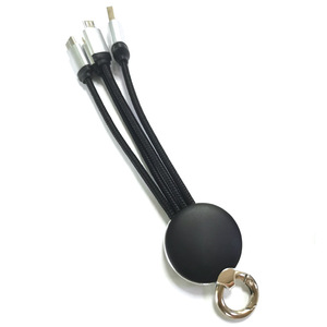 High speed 3 in 1 <strong>usb</strong> charging cable Nylon braid 3 in 1 charger cable <strong>Key</strong> 3 in 1 charging and data cable support logo - Product Image 2