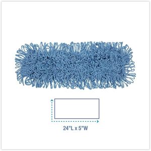 Boardwalk BWK1124 Bleu 24 pouces. X 5 In. Tête de balai en coton/fibre synthétique à extrémités bouclées - Product Image 5