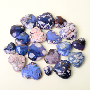 Corazón <span class=keywords><strong>de</strong></span> Ágata Azul Natural Tallado a Mano, Piedras Curativas <span class=keywords><strong>de</strong></span> Cristal para Decoración - Product Image 3