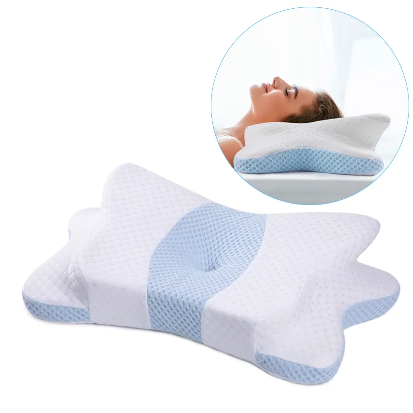 Cuscino cervicale in Memory Foam OEM personalizzato cuscini ergonomici per contorni 100% tessuto in poliestere massaggiatore per collo di lusso 60 rettangolo 100 pezzi