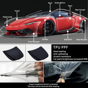 <span class=keywords><strong>Film</strong></span> de protection de peinture TPU PPF transparent haute brillance auto-réparant anti-jaunissement pour voiture, personnalisable en usine OEM - Product Image 2