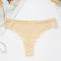 Panty G-String Super Lembut Seksi untuk Cewek, Celana Dalam Thong Pinggang Rendah dari Katun untuk Remaja, Ukuran US M L XL