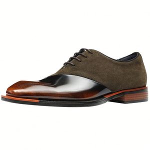 Business Formal Square <b>Toe</b> Waterproof Sheepskin Casual Fashionable Autumn Fringed Lightweight Breathable Men's Leather Shoes - Product Image 6