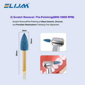 ชุดขัดเซรามิกในช่องปาก 3 ชิ้น/กล่อง, หัวขัดเซรามิกสีน้ำเงินและยาง, 8000-12000 รอบต่อนาที, ใช้ได้กับวัสดุหลากหลายชนิด - Product Image 5