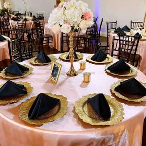 結婚式装飾メラミンプレート環境にやさしい13インチゴールドリーフ充電器プレート - Product Image 3