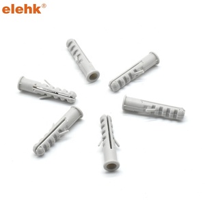 ELEKH 8*40MM Cheville grise en plastique en forme de tigre Bouchon mural d'expansion Boulon Ancres murales d'escalade 500 PCS/BAG Tuyau d'expansion - Product Image 2