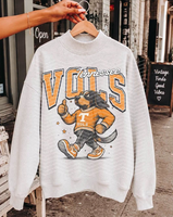 Sweat-shirt vintage à col rond pour le football américain, motif graphique personnalisé de la mascotte du tigre, pull oversize, sublimation personnalisée OEM