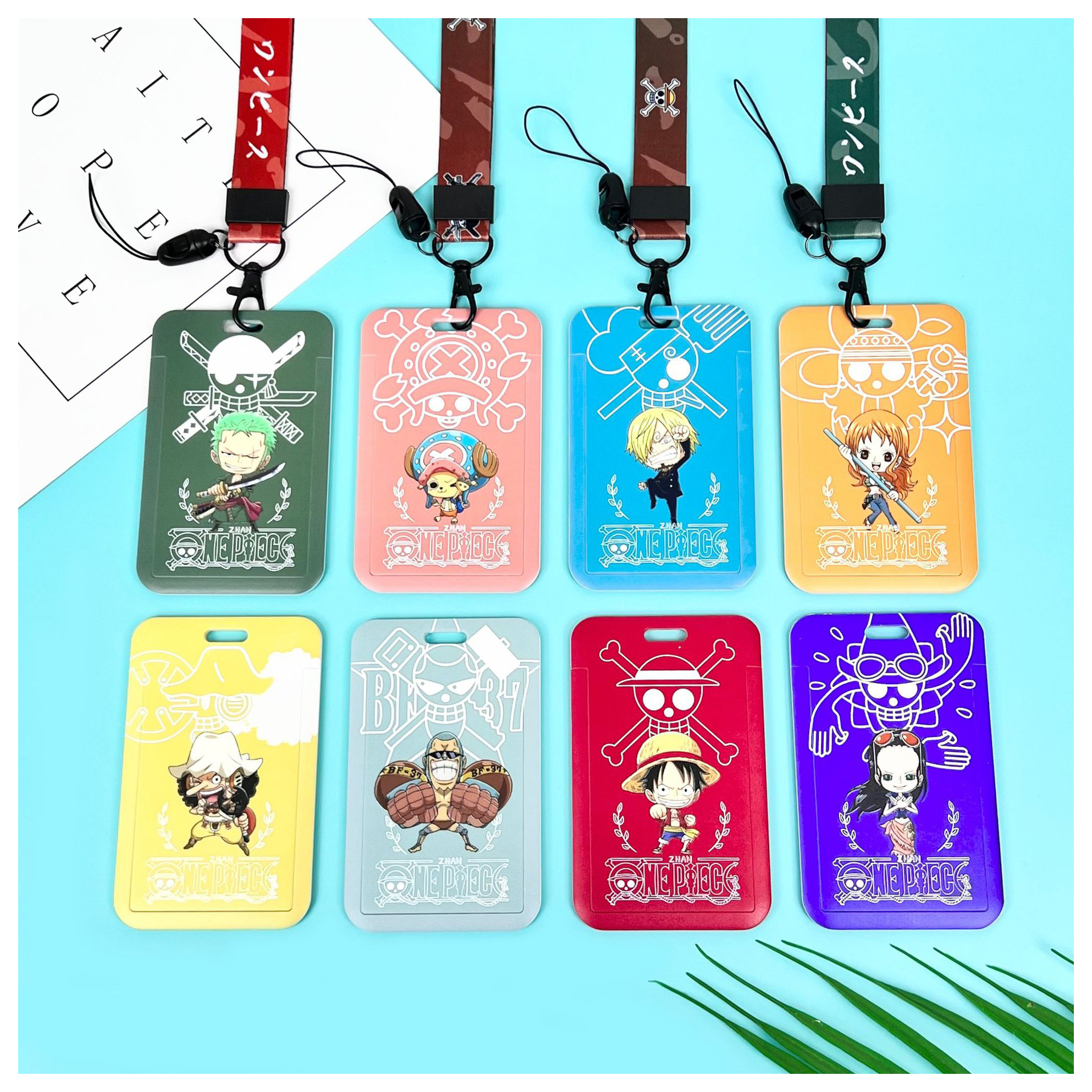 Card Holder Anime Cool Cartoon One Piece Luffy Card Case with Lanyards Gift Campus Student Worker ID Name Badge Card Cover Image 2