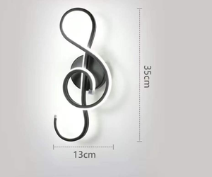 Nordic Aluminum <b>LED</b> Indoor Wall Lamp Music Note Decorative Sconces with Warm White <b>Light</b> Easy Installation <b>Wire</b>-Free Black Color - Product Image 4