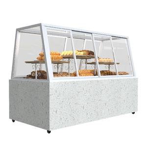 Vitrina Exhibidora de Pan de Alta Capacidad con Exterior de Mármol, Base de Vidrio Transparente y Ruedas - Product Image 2