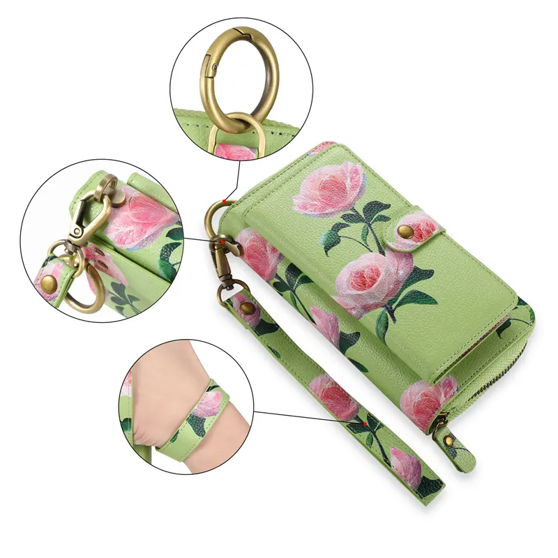 Favorable By Middle Aged And Elderly People Unique Flower Style Leather Mobile Phone Bags For iPhone