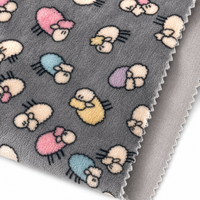 Tissu polaire corail imprimé mouton mignon, directement de l'usine, largeur 170 cm, 790 g/m², 100 % polyester, pour couverture, oreiller, textile de maison