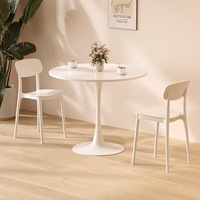 Table de salle à manger moderne en bois de style tulipe avec base sur piédestal vintage, table ronde avec chaises