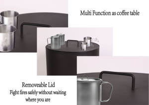 En vente Foyer d'extérieur multifonction avec barbecue Grill Log Wood Foyer en acier inoxydable sans fumée avec base ronde - Product Image 4