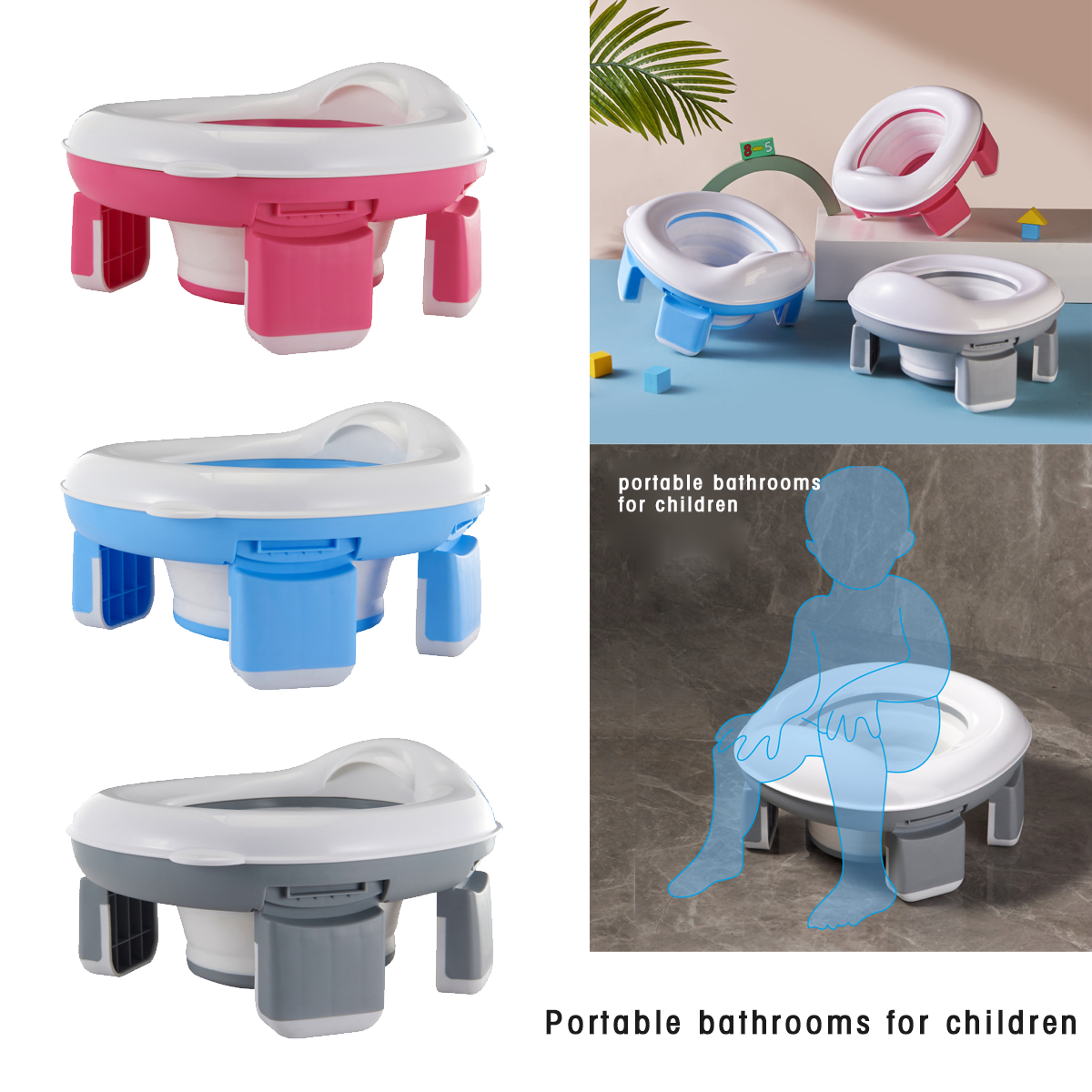 Toilette pour enfants pliante en forme d'animal