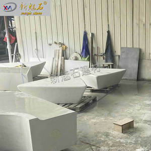 New Magic Stone Grc <b>Cement</b> Round Bench 3Cm Thickness Customized Size Urban Minimalist Style Outdoor Flower Bed Seating - Product Image 3