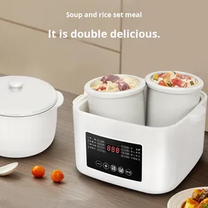 Olla Eléctrica para Guisos de 1-2L, Baño María de Cerámica, Multifuncional para Hacer Sopa, Olla Eléctrica para Nido de Pájaro, 300W - Product Image 4