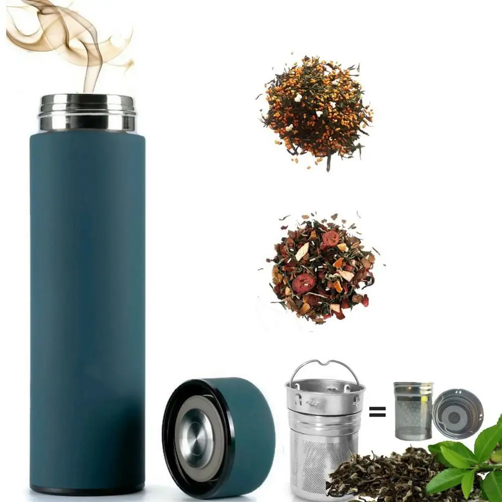 Most popular 500ml/17OZ 304 stainless steel insulated water bottles with lid and tea infuser