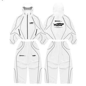 Men's Breathable Windproof Jacket Pants <b>Set</b> Custom Design Private Label Service Windbreaker Streetwear Winter Print - Product Image 2