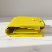 Organiseur A6 en cuir rigide à 6 anneaux avec fentes pour cartes, pochette zippée, anneaux métalliques, journal pour usage quotidien, cadeau