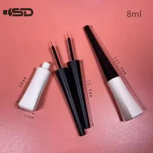 Tubo delineador de ojos magnético vacío de 10ml Mini contenedor personalizado redondo Tubo delineador de ojos de lujo blanco